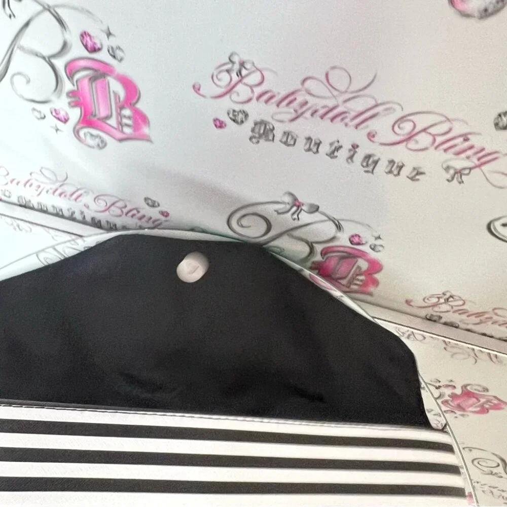 Chi hair tool bag holder travel striped CHI Black and White Striped Clutch